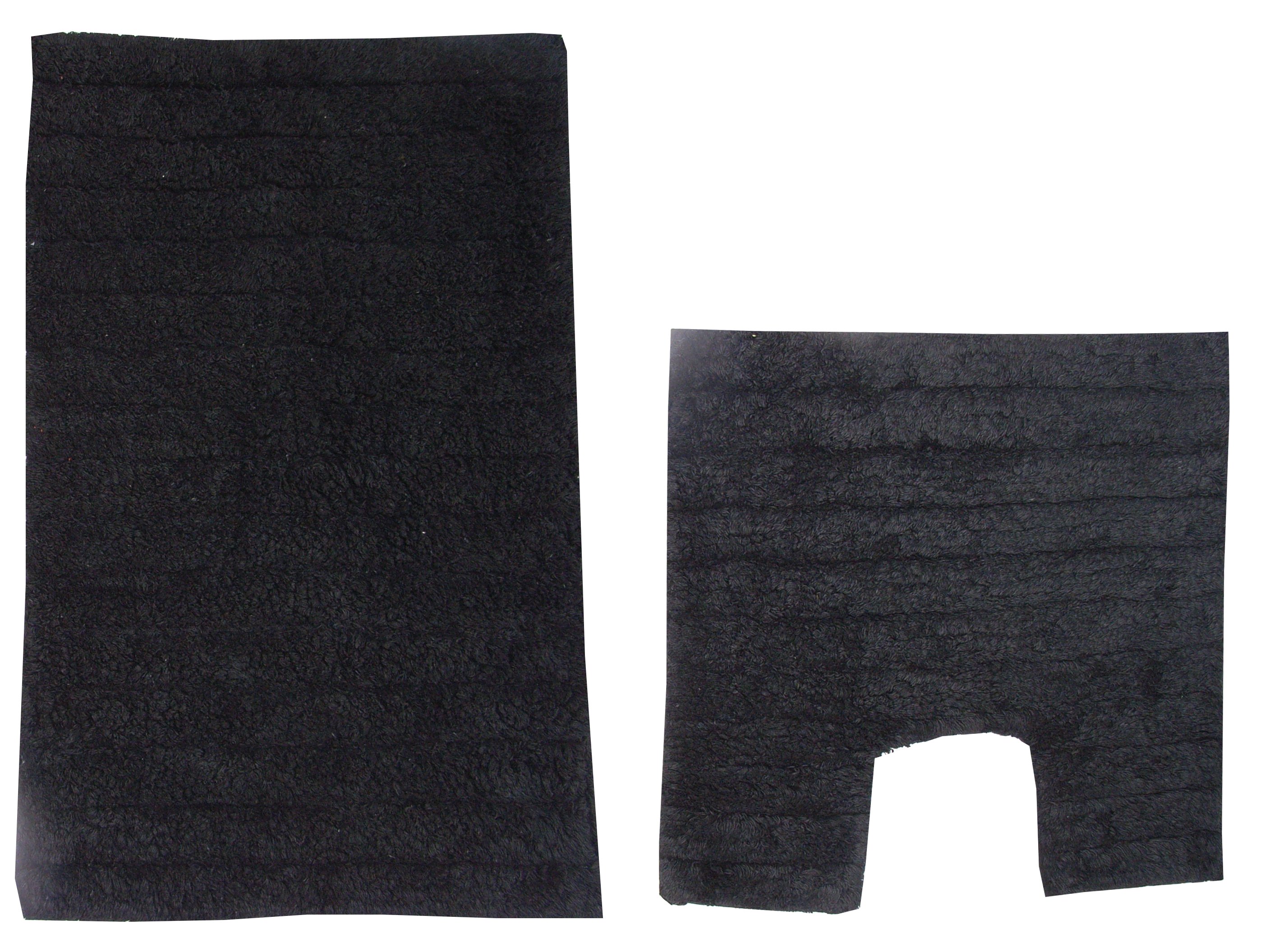 Bath Mat Set 2 Piece Black Bathroom Pedestal Toilet Rug 100 Cotton
